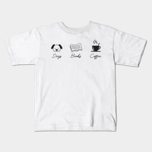 Dogs Books Coffee Kids T-Shirt